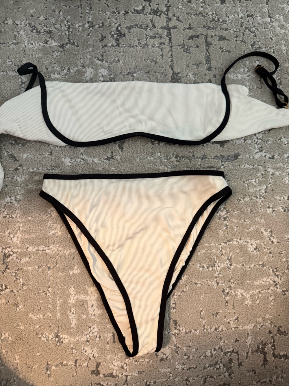 l*space Cream Bikini with Black Trim